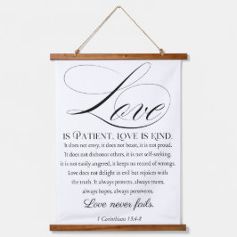 1 Korintiërs 13:4-8 Liefde is geduldig bruiloftsve Hangend Wandkleed