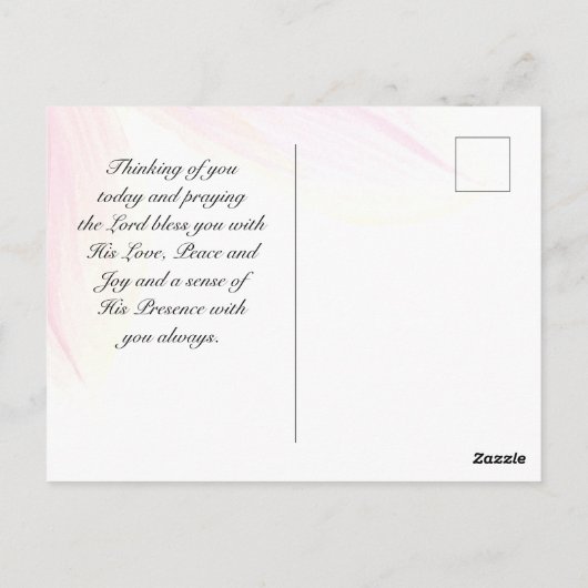 1 Korintiërs 13:4-8 Liefde is Geduldig Roze Magnol Briefkaart (Achterkant)