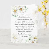 1 Korintiërs 13:4-8 Liefde is Geduldig Witte Madel Kaart (Gele Bloem)