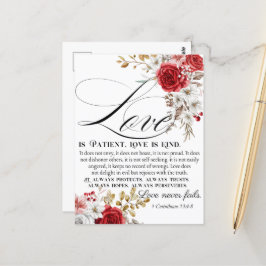 1 Korintiërs 13:4-8 Liefde is geduldige Bijbelse B Briefkaart
