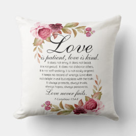 1 Korintiërs 13:4-8 Liefde is geduldige Bloemenbij Kussen