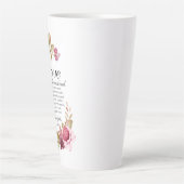 1 Korintiërs 13:4-8 Liefde is geduldige Bloemenbij Latte Mok (Voorkant)