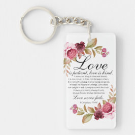 1 Korintiërs 13:4-8 Liefde is geduldige Bloemenbij Sleutelhanger