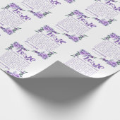 1 Korintiërs 13:4-8 Liefde is geduldige Paarse Blo Cadeaupapier (Hoek)