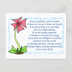 1 Korintiërs 13:4-8a Liefde is Briefkaart