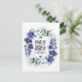 1 Korintiërs 13:4 Liefde is Geduldig Bijbelvers Briefkaart (Staand voorkant)