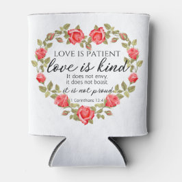 1 Korintiërs 13:4 Liefde is geduldig Bloemenhart Blikjeskoeler