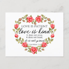 1 Korintiërs 13:4 Liefde is geduldig Bloemenhart Briefkaart