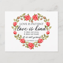 1 Korintiërs 13:4 Liefde is geduldig Bloemenhart Briefkaart