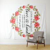 1 Korintiërs 13:4 Liefde is geduldig Bloemenhart Wandkleed (In Situ (horizontaal))