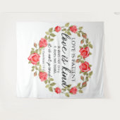 1 Korintiërs 13:4 Liefde is geduldig Bloemenhart Wandkleed (Voorkant (horizontaal))