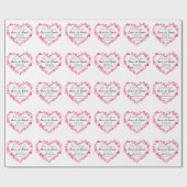 1 Korintiërs 13:4 Liefde is geduldig roze harten Cadeaupapier (Vlak)