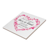 1 Korintiërs 13:4 Liefde is geduldig roze harten Tegeltje (Zijkant)