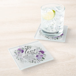 1 Korintiërs 13:4 Liefde is Geduldig Violet Bloem Glazen Onderzetter