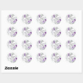 1 Korintiërs 13:4 Liefde is Geduldig Violet Bloem Ronde Sticker (Vel)