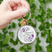 1 Korintiërs 13:4 Liefde is geduldig violette bloe Sleutelhanger (Hand)