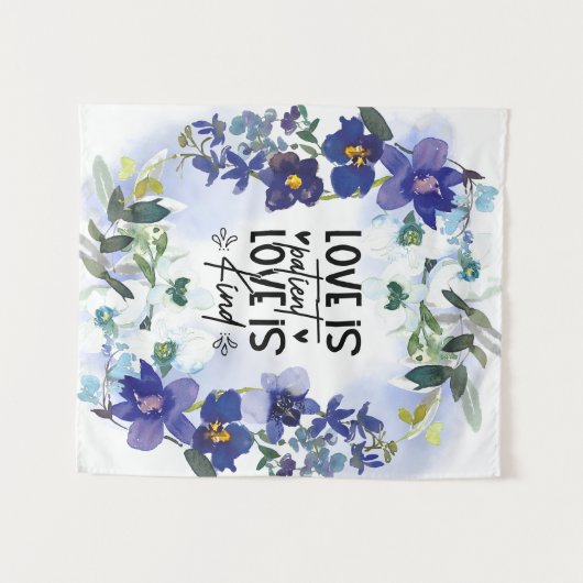 1 Korintiërs 13:4 Liefde is lijdzaam Bijbelvers Wandkleed (Voorkant (horizontaal))