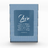 1 Korintiërs 13:7 De Liefde Draagt Alles Fotoblokken (Voorkant)