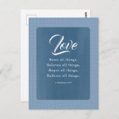1 Korintiërs 13:7 De liefde verdraagt alles Briefkaart (Voorkant / Achterkant)