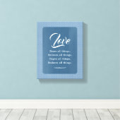1 Korintiërs 13:7 De liefde verdraagt alles Canvas Afdruk (Insitu (Houten vloer))