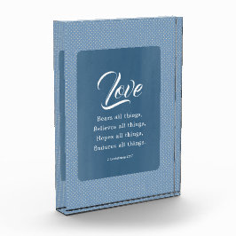 1 Korintiërs 13:7 De liefde verdraagt alles Fotoblokken