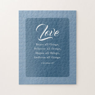 1 Korintiërs 13:7 De liefde verdraagt alles Legpuzzel