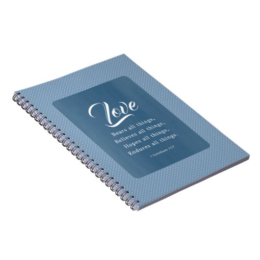 1 Korintiërs 13:7 De liefde verdraagt alles Notitieboek (Rechterzijde)