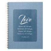 1 Korintiërs 13:7 De liefde verdraagt alles Notitieboek (Voorkant)