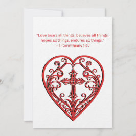 1 KORINTIËRS 13:7 LIEFDE BEREN ALLE DINGEN FEESTDAGENKAART