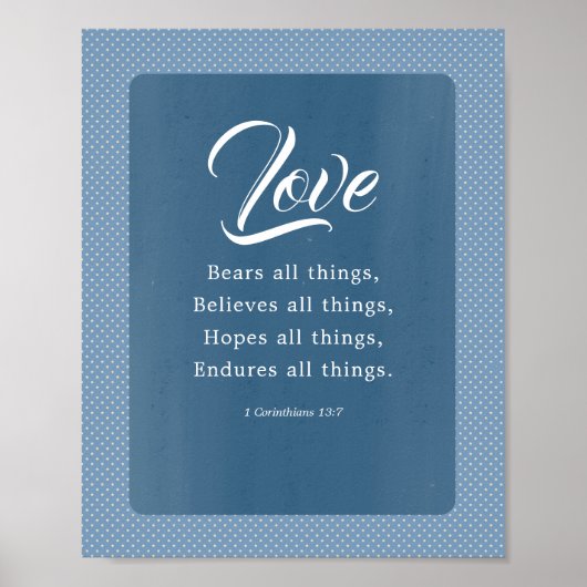1 Korintiërs 13:7 Liefde verdraagt alles Poster (Voorkant)