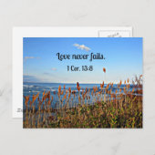 1 Korintiërs 13:8 Liefde mislukt nooit. Briefkaart (Voorkant / Achterkant)
