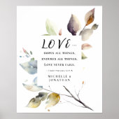 1 Korintiërs 13:8 Liefde nooit mislukt bruiloft Bi Poster (Voorkant)