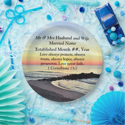 1 Korintiërs 13 GEPERSONALISEERDE PAPIEREN BORDEN Papieren Bordje (Feest)