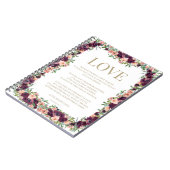 1 Korintiërs 13 Liefde Bijbel Verse Bourgondië Flo Notitieboek (Linkerzijde)