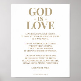 1 Korintiërs 13 Liefde Bijbel Verse Goud Wit Poster
