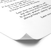 1 Korintiërs 13 Liefde Bijbel Verse Zwart & Wit Poster (Hoek)