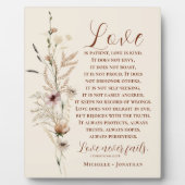 1 Korintiërs 13 Liefde is Patiënt Bijbel Bruiloft Fotoplaat (Voorkant)