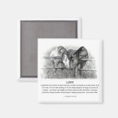 1 Korintiërs 13: Liefde, Paarden in Potlood Magneet (Voorkant / Achterkant)