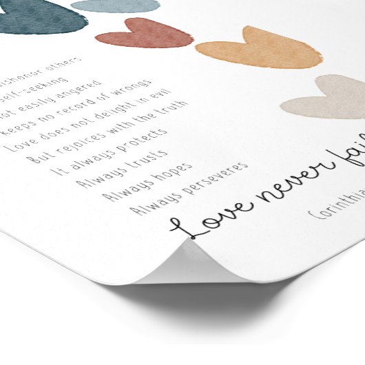 1 Korintiërs 13 Liefde poster (Hoek)