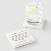 1 Korintiërs 13 Mr. Mrs. achternaam bruiloft Stenen Onderzetter (Zijkant)