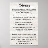 1 Korintiërs 13 Rustieke Koning James Bijbel Verse Poster (Voorkant)