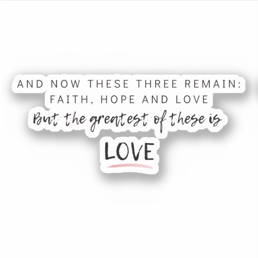 1 Korintiërs 13 Sticker (Voorkant)