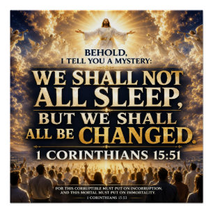 1 Korintiërs 15:51 Bijbelvers Christelijk Poster