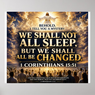 1 Korintiërs 15:51 Bijbelvers Christelijke Poster
