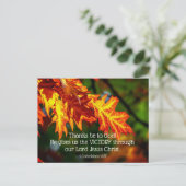 1 Korintiërs 15:57 God zij dank!, Herfst Briefkaart (Staand voorkant)
