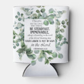 1 Korintiërs 15:58 Inspirerend verzen Eucalyptus Blikjeskoeler (Voorkant)