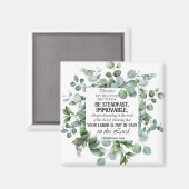 1 Korintiërs 15:58 Inspirerend verzen Eucalyptus Magneet (Voorkant / Achterkant)