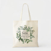 1 Korintiërs 15:58 Inspirerend verzen Eucalyptus Tote Bag (Voorkant)