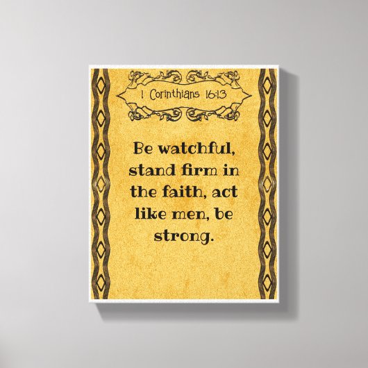 1 Korintiërs 16:13 | Motivatie Bijbelcitaten Canvas Afdruk (Voorkant)