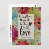 1 Korintiërs 16 14 Alles in de liefde Bijbelvers Briefkaart (Voorkant / Achterkant)